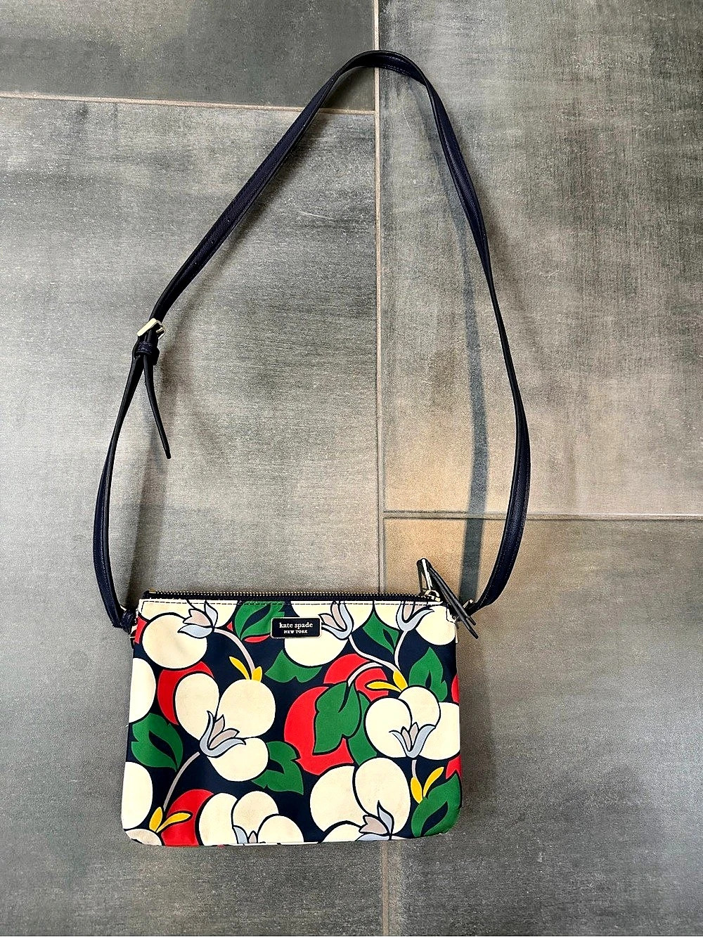 Kate Spade Floral Crossbody in Blue & Red